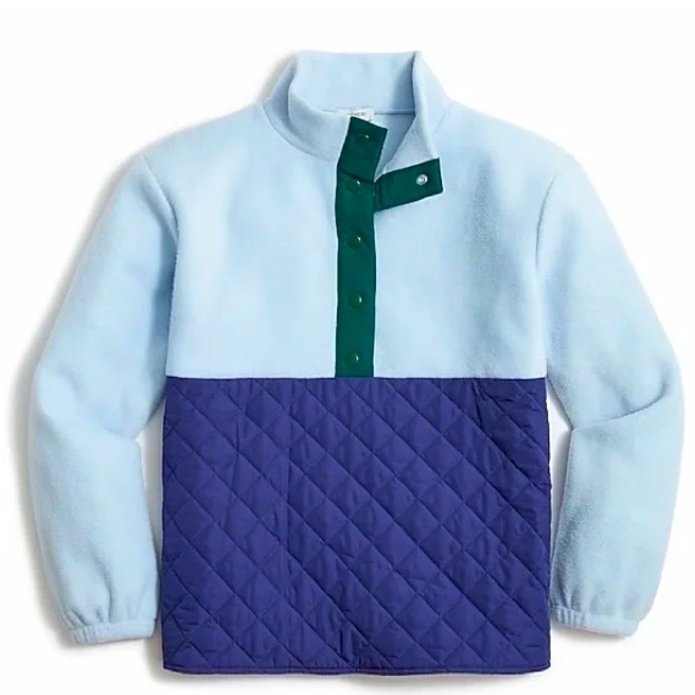 J. Crew / Women’s / Quilted / Half Zip Sherpa Fleece Pullover Jacket / Medium